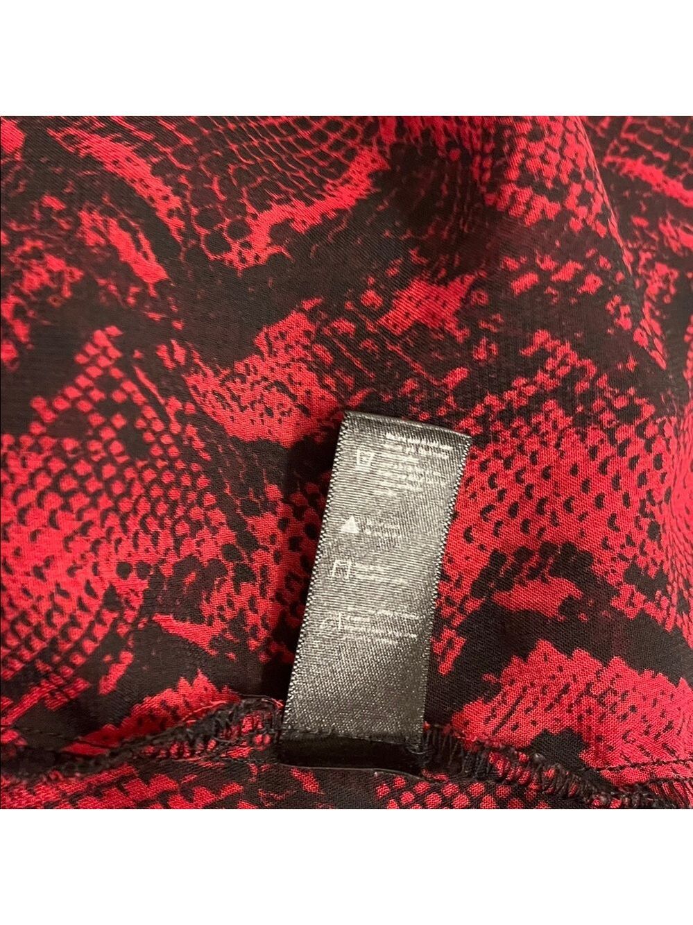 😍SHOW SPECIAL George Red Snake Print Long Sleeve Sheer Blouse 3X - Picture 7 of 8